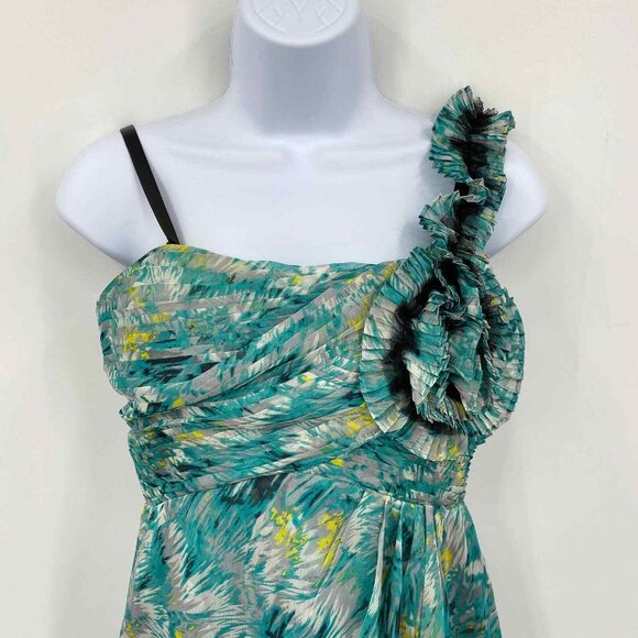 MM COUTURE Miss Me Mini Dress Womens Small Green Gathered Lined NEW - Picture 3 of 9